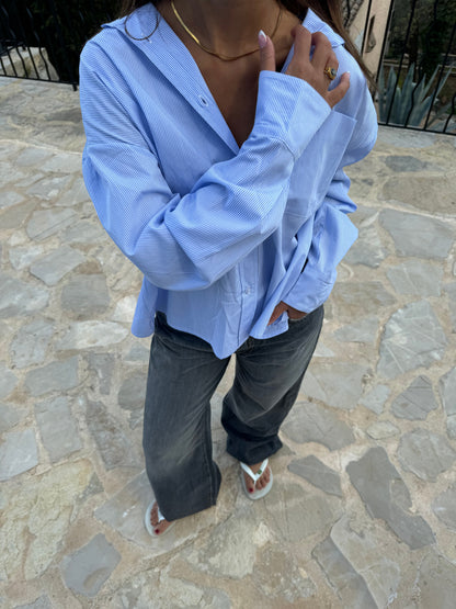Kendall button shirt with stripes - Blue/white