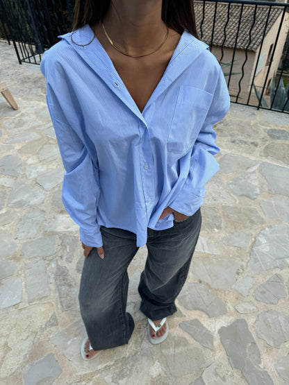 Kendall button shirt with stripes - Blue/white