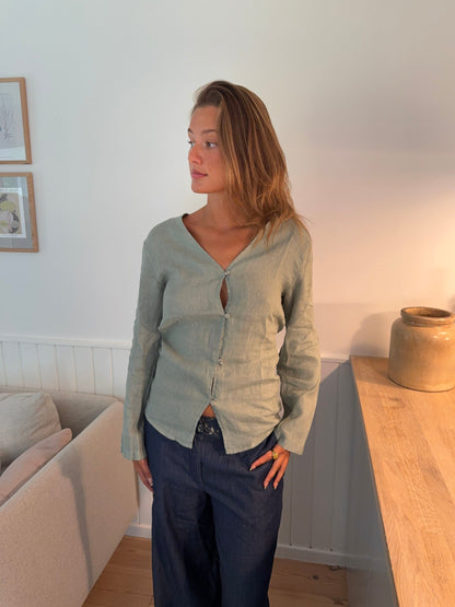 Amula linen shirt – Mint green