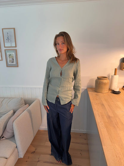 Amula linen shirt – Mint green
