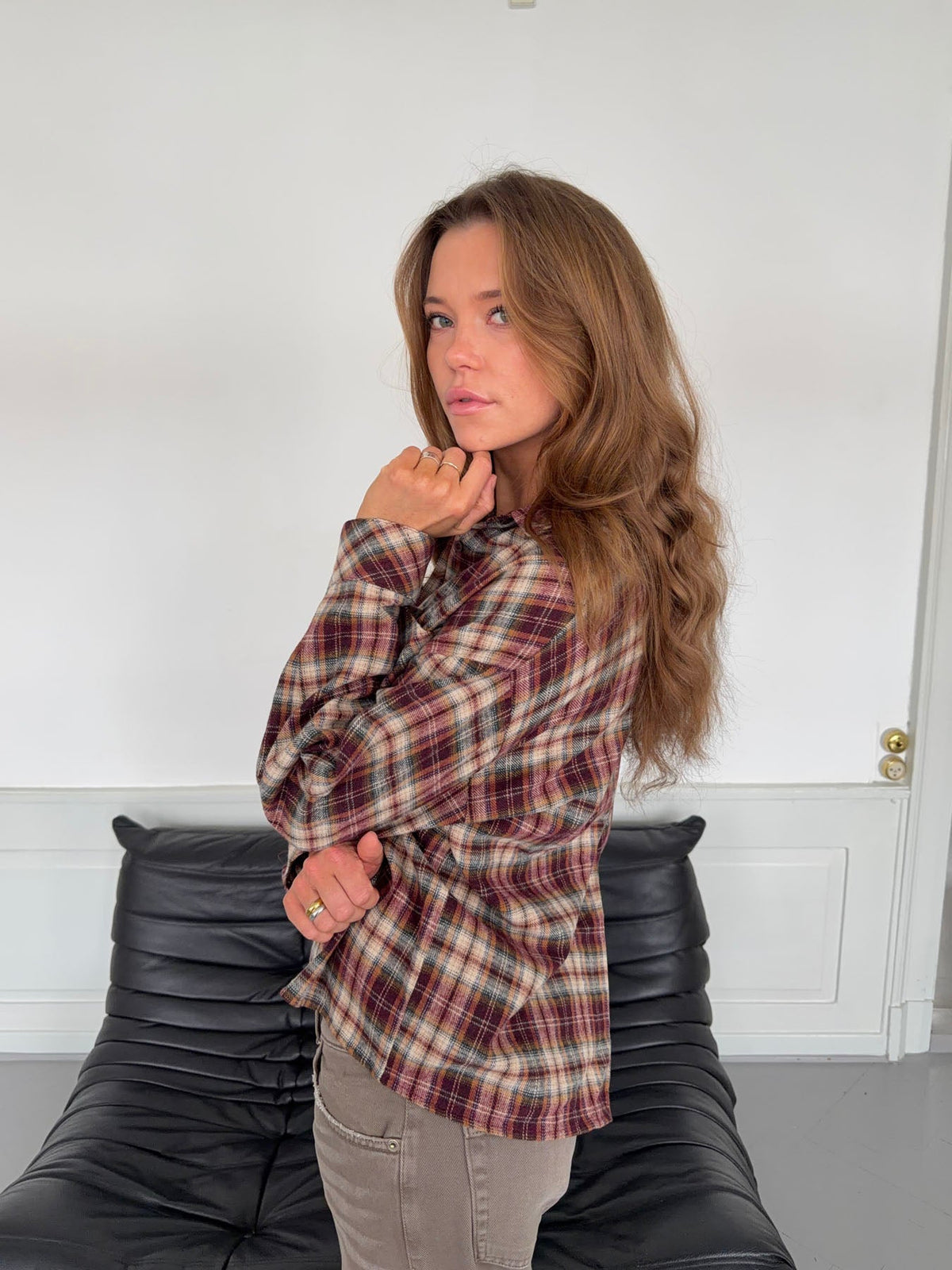 Rydera flannel shirt - Red/Brown/white