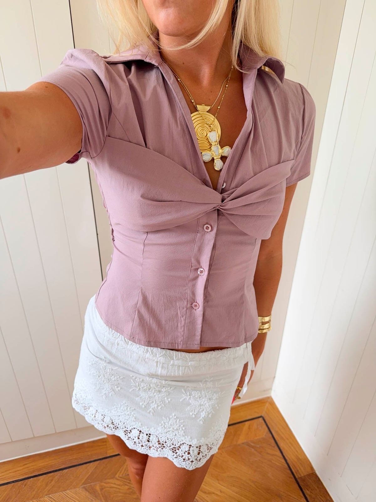 Scandivv shirt with details - Purple