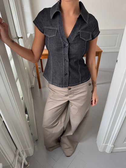 Miley fitted shirt - Dark denim