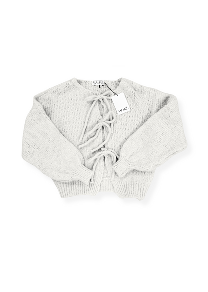 Knitted bow sweater off-white (tall)